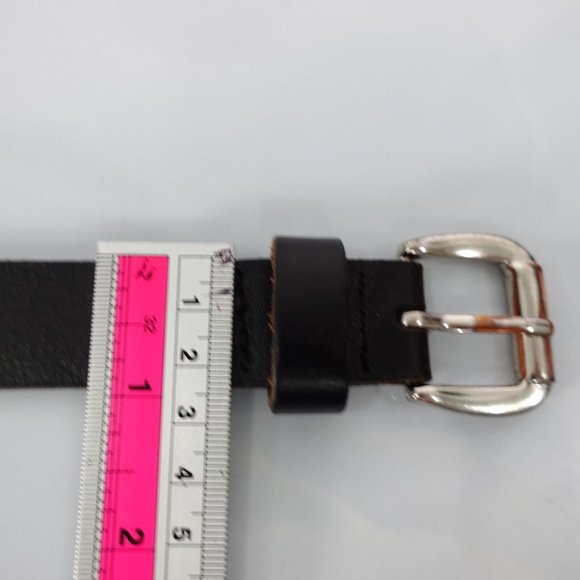 M&S Belt Black Leather Buckle‎ 36 Solid Classic Dress Basic Formal Adult - Picture 8 of 11